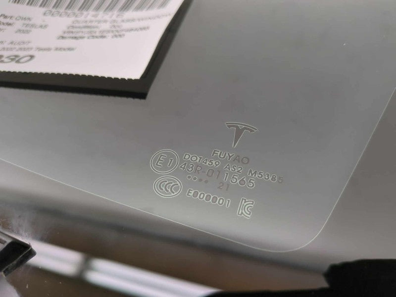 ⭕2021-2023 Tesla Model S Rear Passenger Quarter Glass Right RH Assy 16