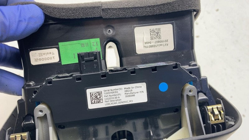 ⭕17-23 Model 3 Center Console Air Vent Grille Cover Panel & USB Hub 11