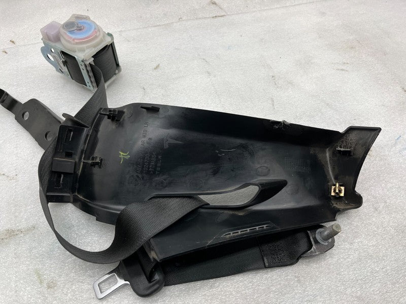 ⭕ 12-20 Model S Rear Left Seatbelt & Retractor w/ Mid C-Pillar Trim 10