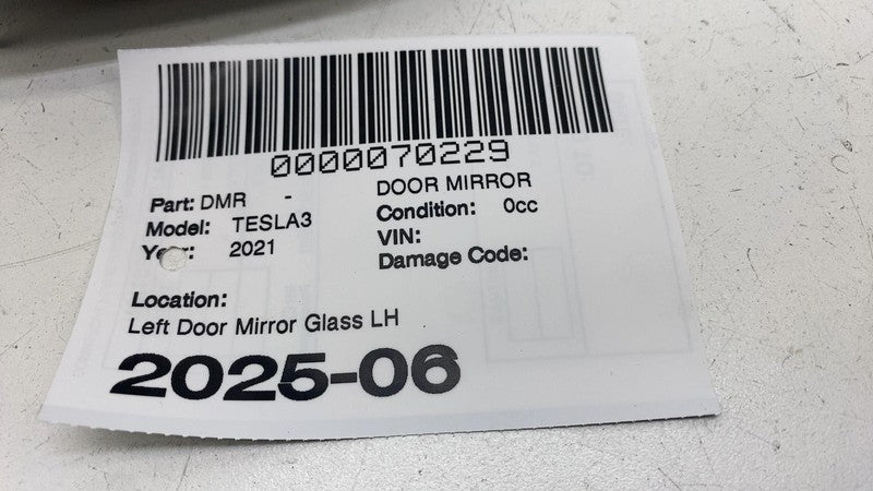 ⭕ 2017-2023 Tesla Model 3 Driver Side Exterior Rear View Door Mirror Glass Left