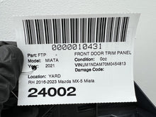 2016-2023 Mazda MX-5 Miata Front Passenger Door Trim Card Cover Right Gray - 47C