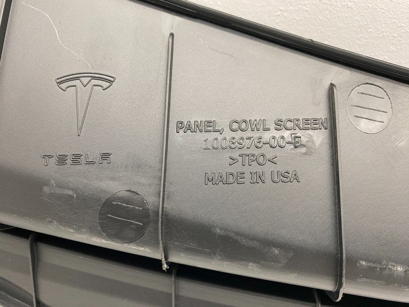 100897600E ⭕ 12-15 Model S Under Hood Apron Windshield Cowl Screen Cover Trim 1008976-00-E