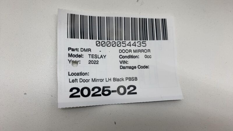 2020-2024 Tesla Model Y Front Left Exterior Rear View Door Mirror LH Black PBSB