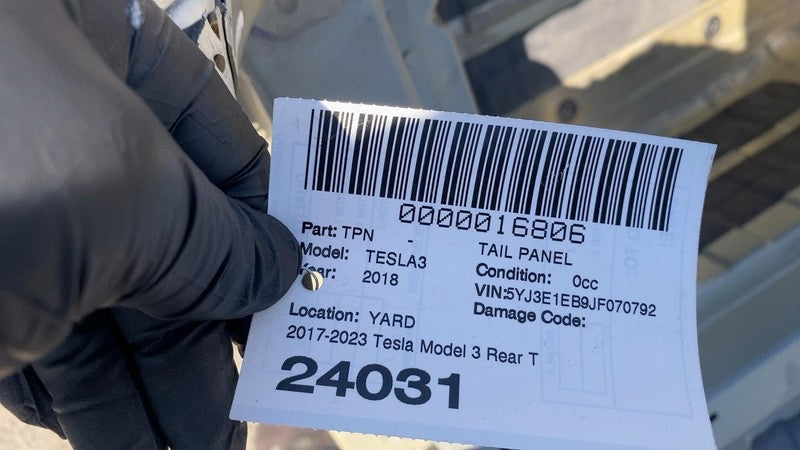 ⭕ 2017-2023 Tesla Model 3 Rear Tail Panel Bucket + Upper & Lower Rail 