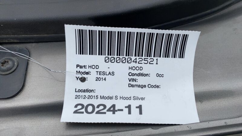 2012 2013 2014 2015 Tesla Model S MS Front Bonnet Hood Shell Panel Assy Silver