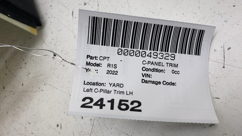 2022-2024 Rivian R1S Rear Driver Side C-Pillar Upper Trim Cover Panel 