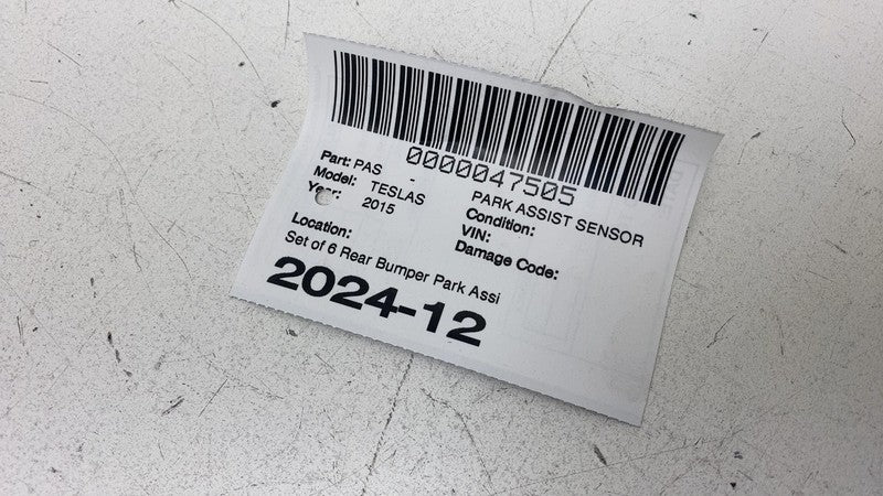 1048526 00 B 2012-2020 Tesla Model S MS Park Distance Assist Parking Sensor Assembly Set of 6