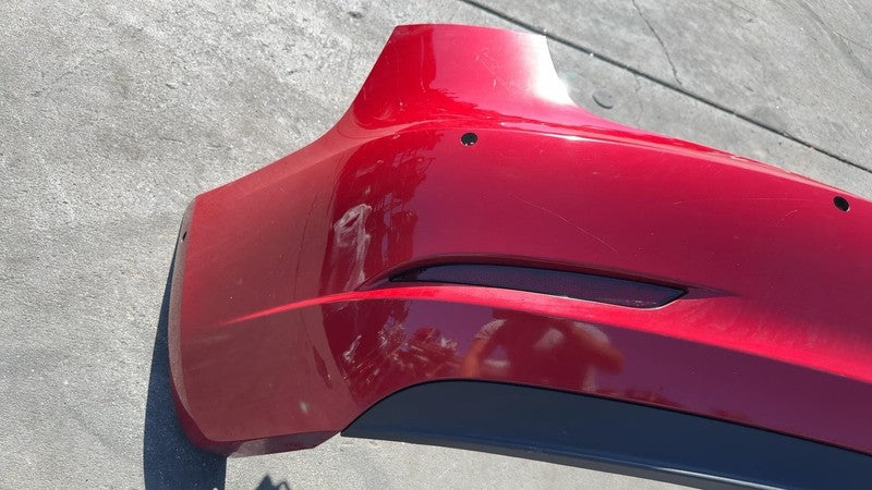 ⭕ 2017-2022 Tesla Model 3 Rear Bumper Cover w/ Park Sensor & Harness Red - PPMR