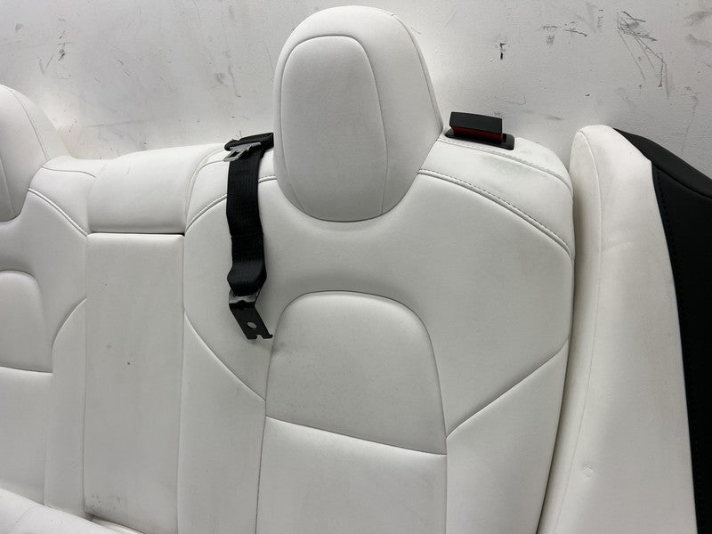⭕ 2017-2023 Tesla Model 3 Rear 2nd Row White Leather Seat Upper + Lowe