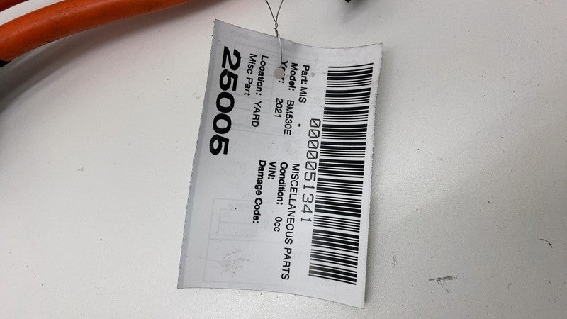 2021 BMW 530e G30 High Voltage HV Orange Battery Wire Wiring Cable 682