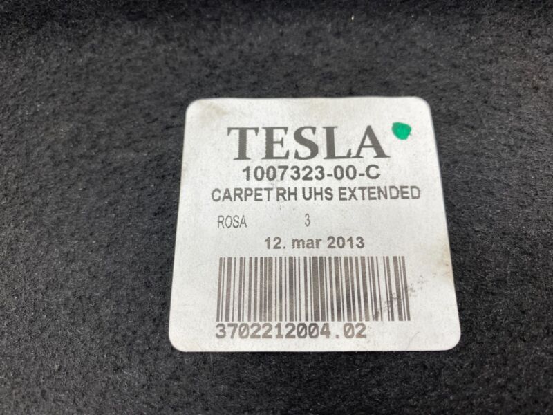 100732300C ⭕12-15 Model S Front Right Storage Compartment Extended Carpet Trim 1007323-00-C