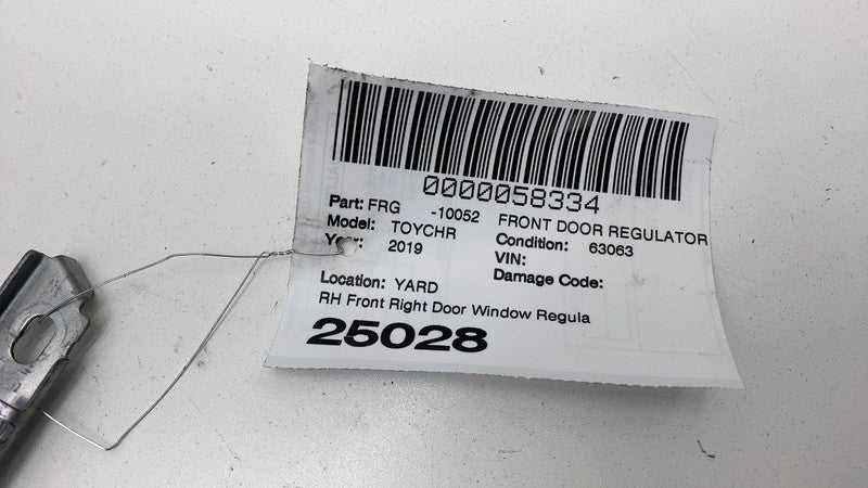 062020-4961 ⭕ 2018-2022 Toyota C-HR Front Right Door Window Regulator & Motor 85710-101010