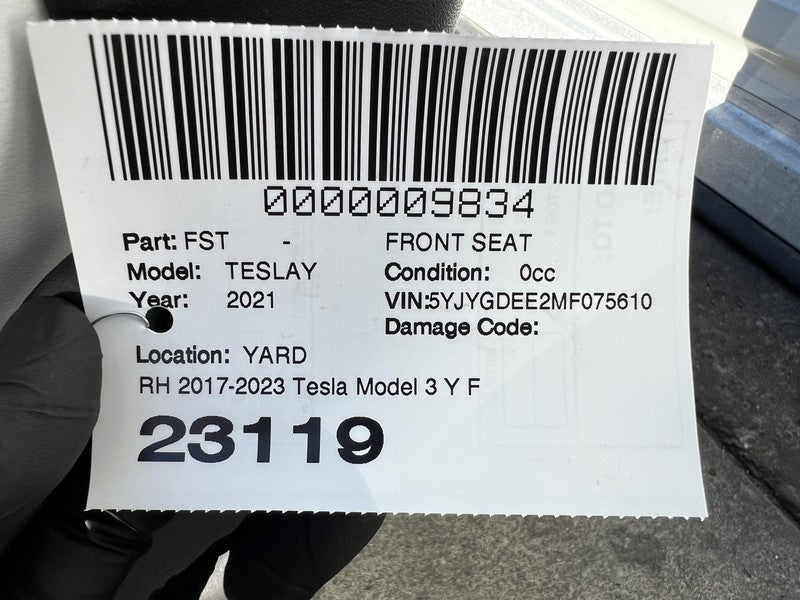 ⭕2020-2023 Tesla Model Y 3 Front Passenger Side 1st Row Seat Leather White Right