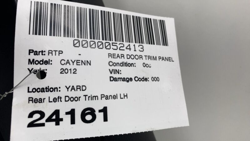 7P0 863 981 2011-2018 Porsche Cayenne Rear Driver Side Door Panel Trim Card Cover Left Black