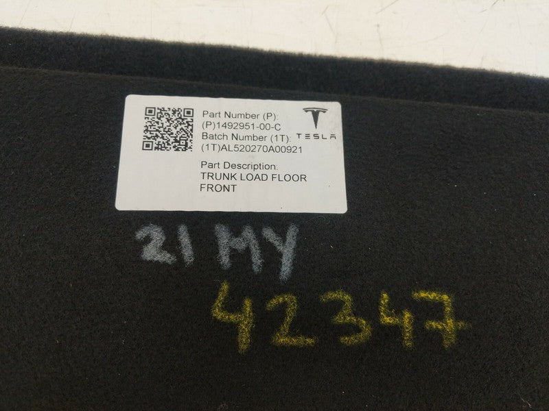 1492951 00 C ⭕20-23 Model Y MY Front Trunk Luggage Compartment Floor Load Carpet 1492951-00-C