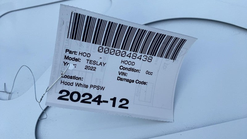 2020-2024 Tesla Model Y Front Bonnet Hood Shell Panel Assembly OEM White - PPSW