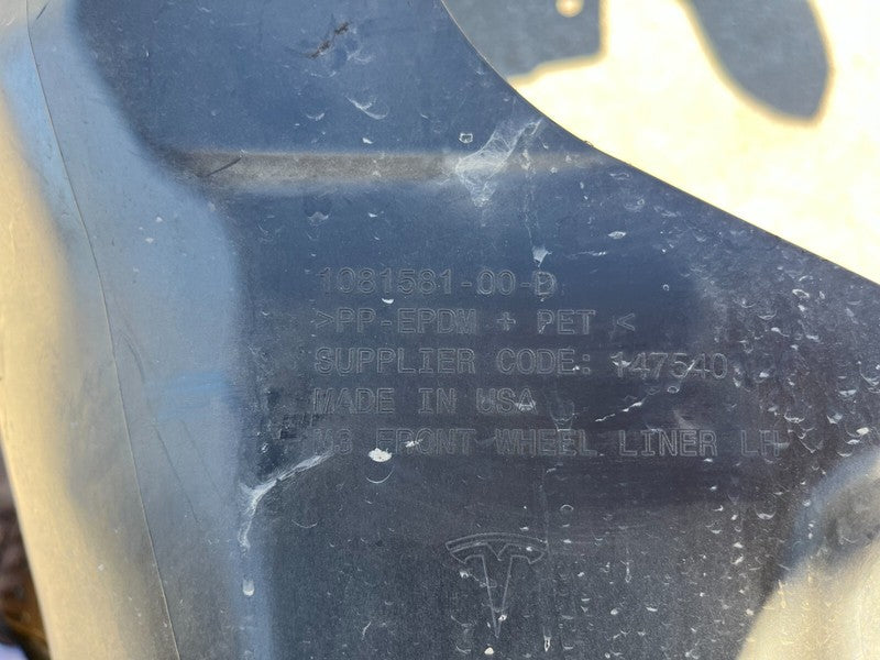 1081581 00 D ⭕ 18-23 Model 3 Front Driver Wheel Fender Liner Splash Shield Left 1081581-00-D