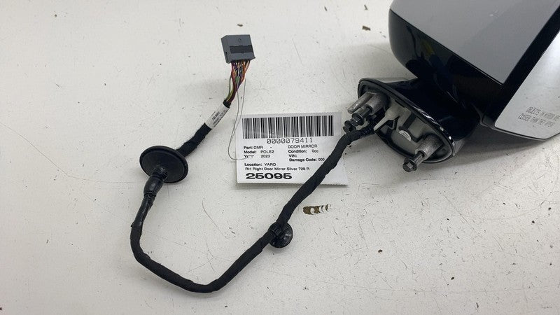 ⭕ 2021-2024 Polestar 2 Front Exterior Door Right Side View Mirror  Silver - 729