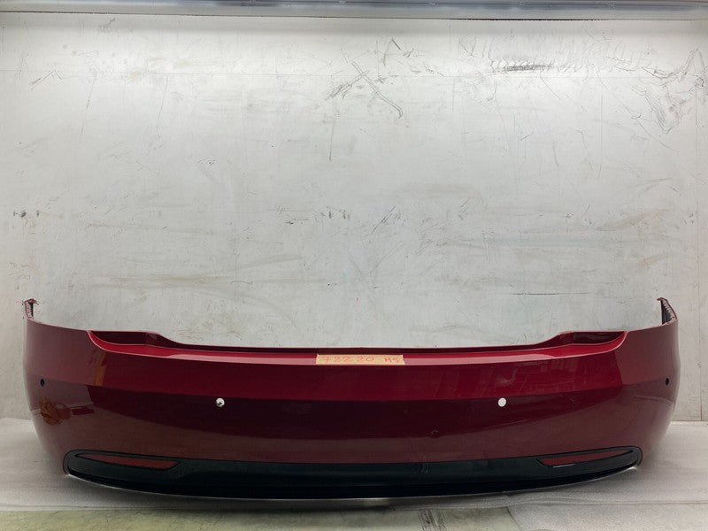 ⭕ 2016-2020 Tesla Model S MS Rear Bumper Cover Red w/ Park Sensor Hole