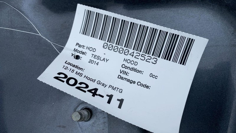 2012-2015 Tesla Model S Front Bonnet Hood Shell Panel Assembly OEM Gray PMTG