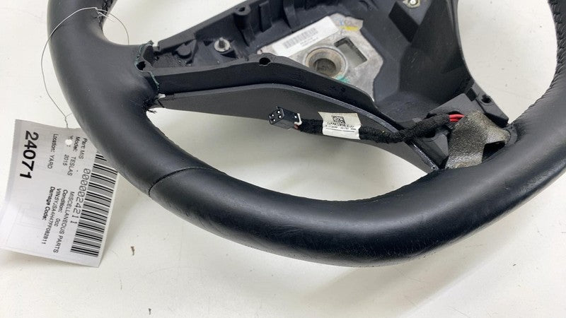 ⭕ 2012-2020 Tesla Model S Leather Steering Wheel Heated Black 1036774-