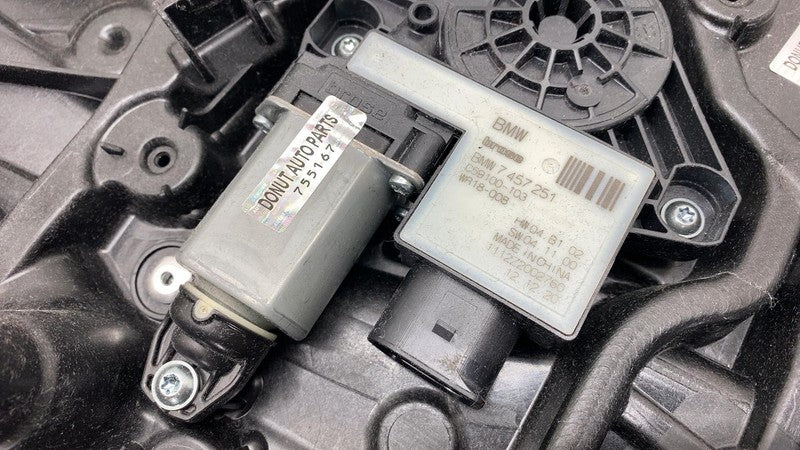 2018-2021 BMW 530e G30 Rear Driver Side Window Regulator & Carrier Lef