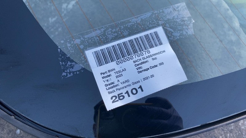 ⭕ 21-23 Model 3 M3 Rear Trunk Panoramic Backlite Glass Back Section 14