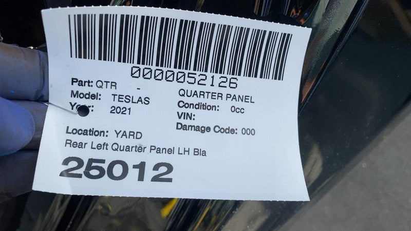1553757-E0-K 2021-2023 Tesla Model S Rear Left Quarter Panel Structural Cut Out LH Black PBSB