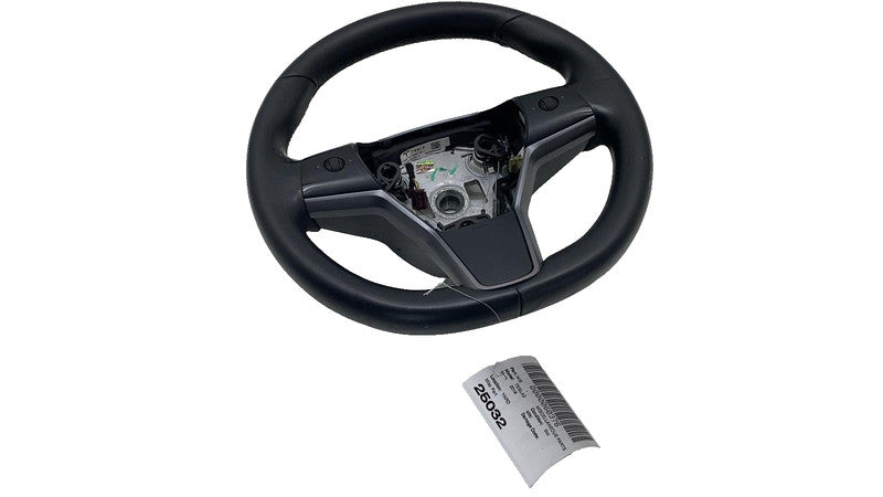 110532400E ⭕ 2017-2020 Tesla Model 3 M3 Steering Wheel Leather Black Assembly 1105324-00-E