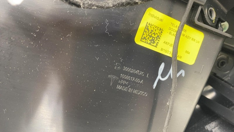 1608617-00-A ⭕ 2021-2023 Tesla Model 3 Rear Driver Side Interior Door Panel Trim Card Left LH