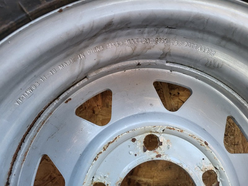 ⭕ Radial Trailer 13" Wheel Rim 13x4.5 w/ Tire ST185/80 H188ST 8-Spoke White x2