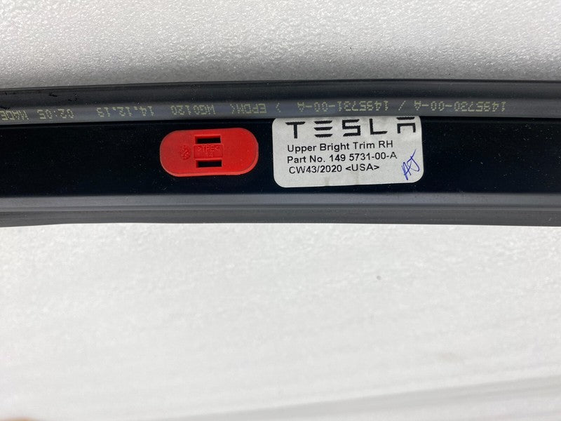 1495731 00 A ⭕ 2020-2023 Tesla Model Y Right Upper Bright Trim Mold Roof Molding 1495731-00-A