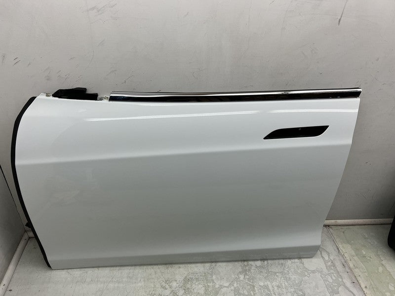 2012-2015 Tesla Model S Front Driver Side Door Shell Panel Left Used White PBCW