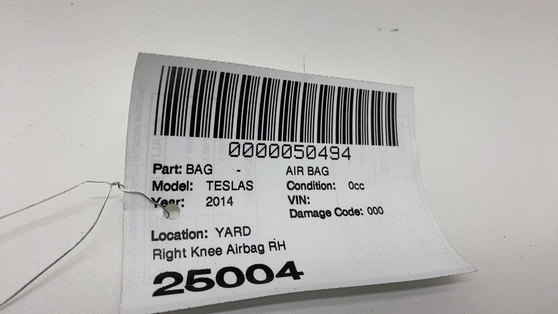 1005260 00 G 2012-2015 Tesla Model S Front Passenger Side Lower Knee Airbag Right RH Assembly