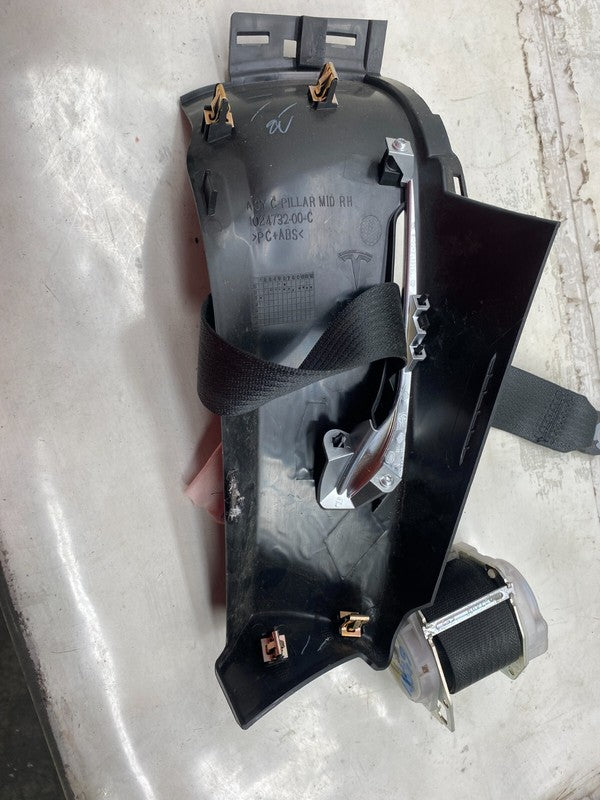 ⭕16-20 Model S Rear Right Seatbelt & Retractor w/ Mid C-Pillar Trim 10