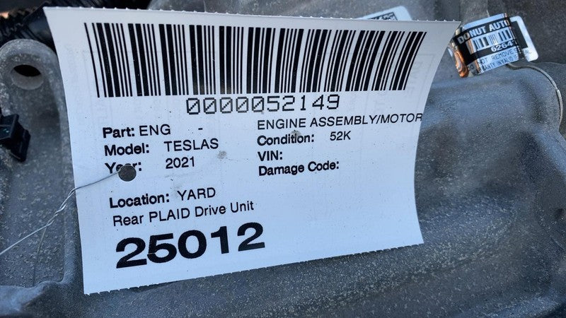 ⭕ 21-23 Model S Rear Drive Unit Motor + Subframe & Suspension Plaid 17