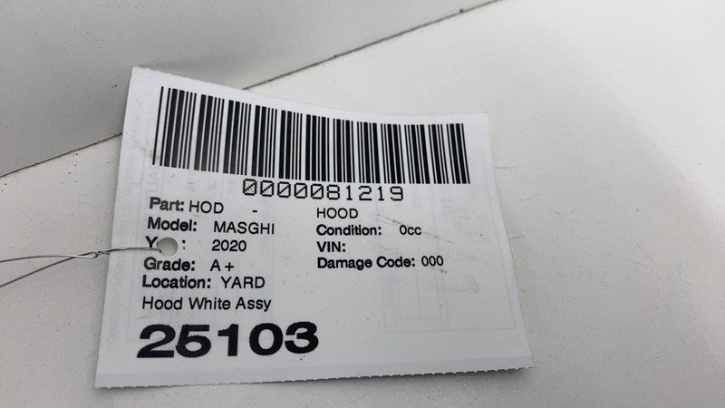 ⭕ 2014-2020 Maserati Ghibli Front Bonnet Hood Shell Panel White Assembly OEM