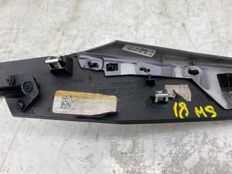 1035789-00 ⭕16-20 Tesla Model X Front Driver Side Door Decor Trim Left Oak Graph 1035789-00