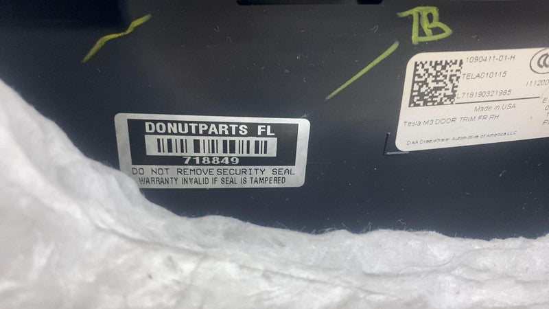 ⭕ 2024-2025 Tesla Model 3 Front Interior Door Panel Trim Card Right 10