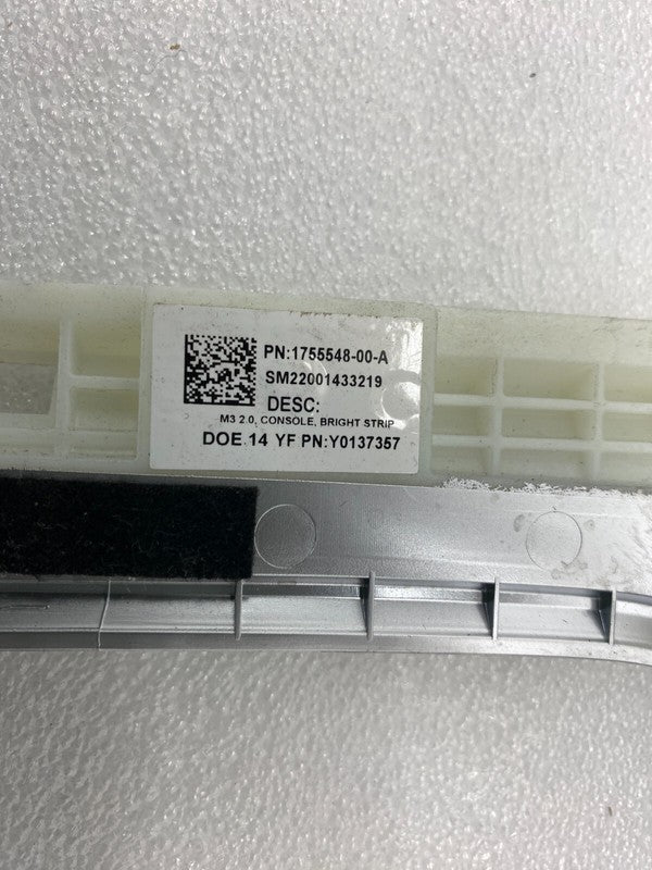 175554800A ⭕ 17-23 Tesla Model 3 Front Console Bezel Trim Chrome Molding Cover 1755548-00-A