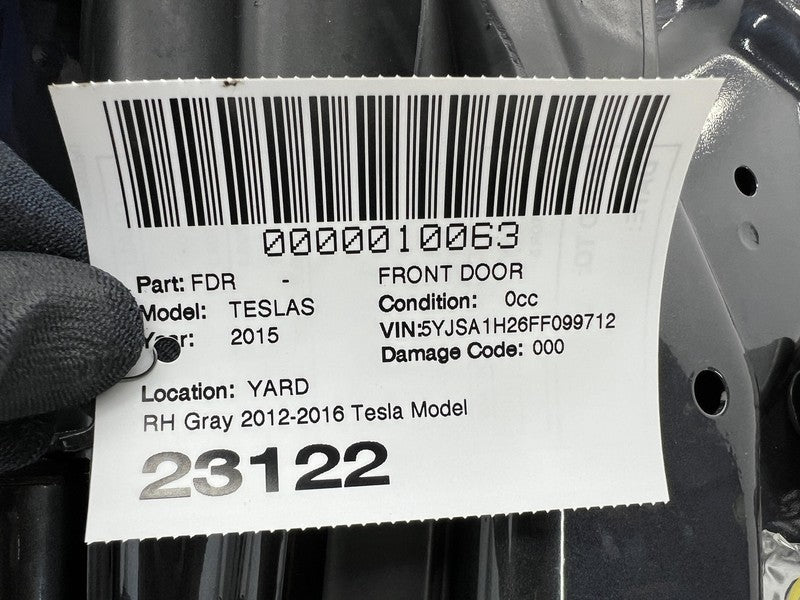 2012-2015 Tesla Model S Front Passenger Side Door Shell Panel Right Gray - PMNG
