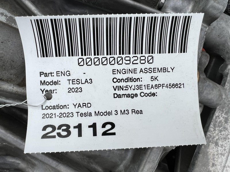 2021-2023 Tesla Model 3 M3 Rear Engine Motor Drive Unit w/ Subframe & 