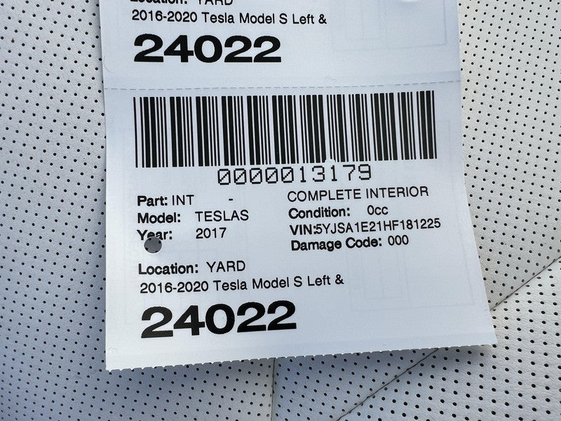 ⭕ 16-20 Tesla Model S Left & Right Front Bucket + Rear 2nd Row Seat Perforated