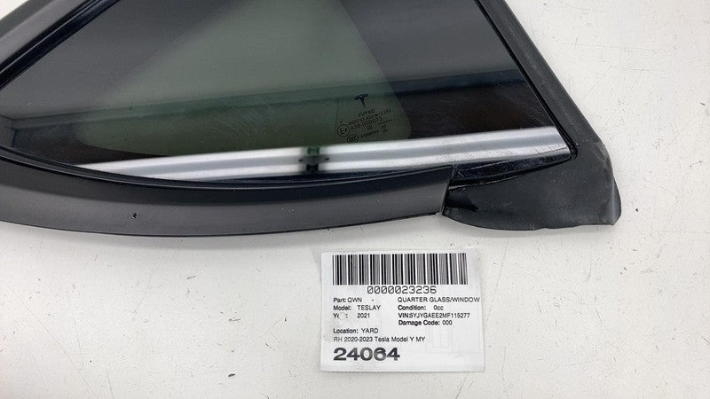 ⭕ 20-23 Model Y Rear Passenger Side Quarter QTR Window Glass Right 149