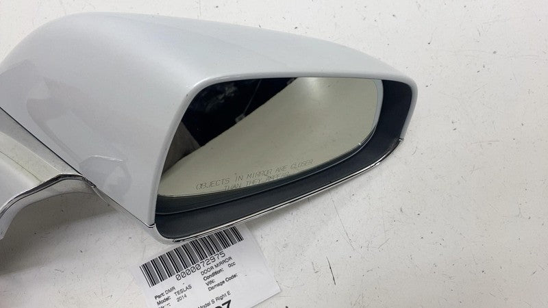 ⭕ 12-15 Model S MS Right Exterior Rear View Door Mirror White PPSW 600