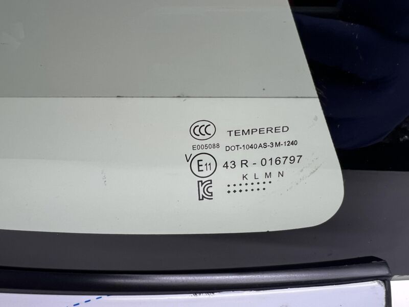E11 43R-016797 ⭕ 2020-2024 Tesla Model Y Rear Corner Window Quarter Glass Right RH 1495741-00-E