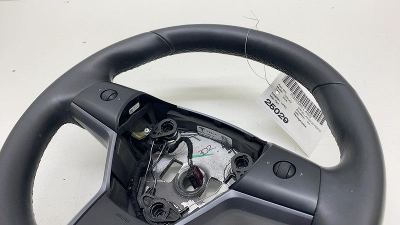 ⭕ 2017-2020 Tesla Model 3 M3 Steering Wheel Leather Black Assembly 110