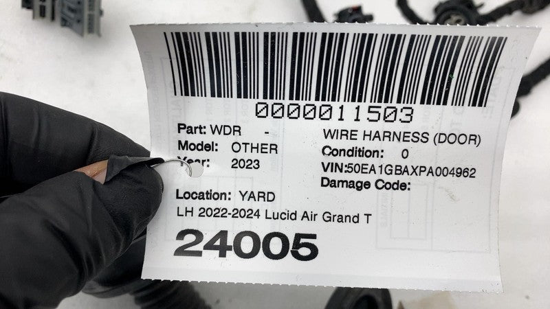 P11 J56000 03 ⭕22-24 Lucid Air Grand Touring Front Side Door Wiring Harness Left P11-J56000-03