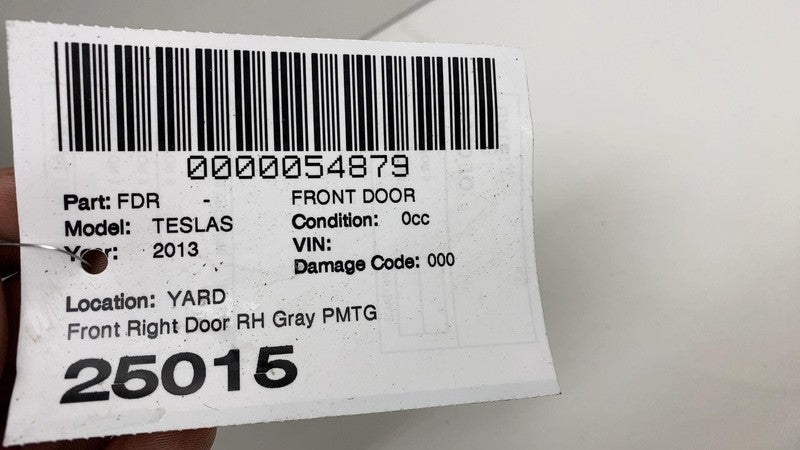2012-2015 Tesla Model S Front Passenger Side Door Shell Panel Right RH Gray PMTG