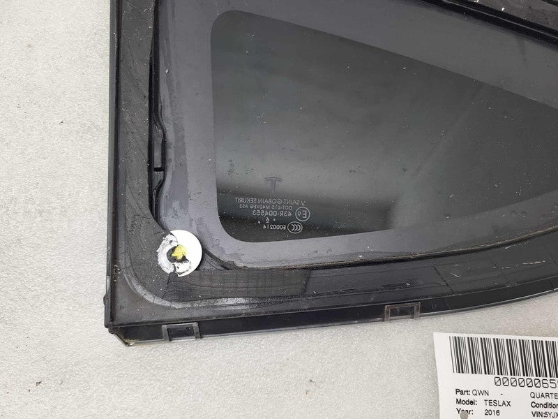 E9 43R-004553 2016-2020 Tesla Model X MX Rear Passenger Window QTR Quarter Glass 1/4 Right RH